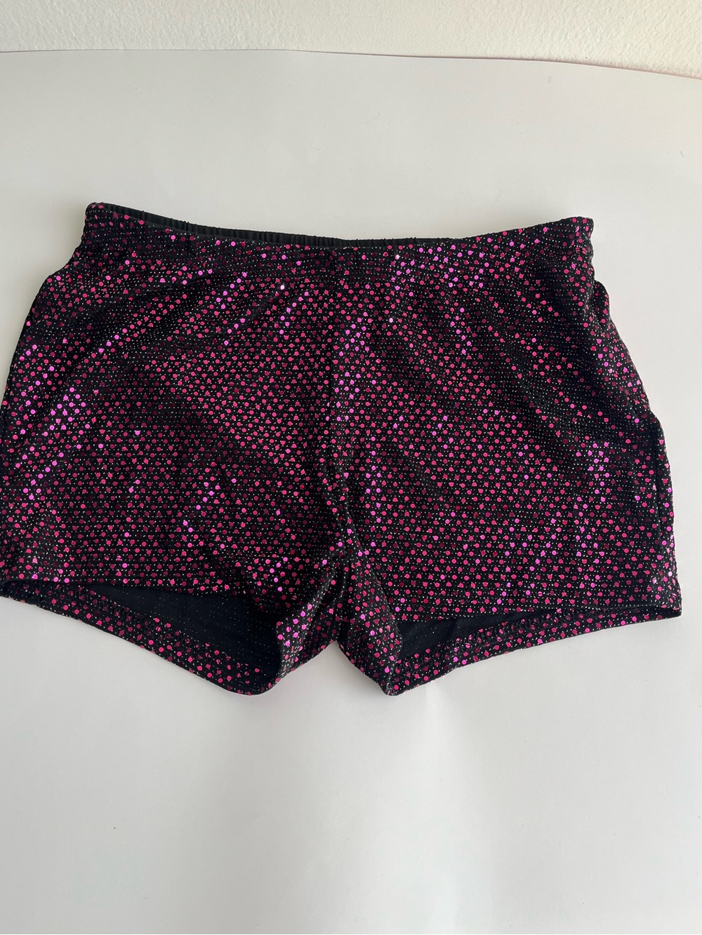 New Black Shorts with Pink Sequin Dot Pattern size medium